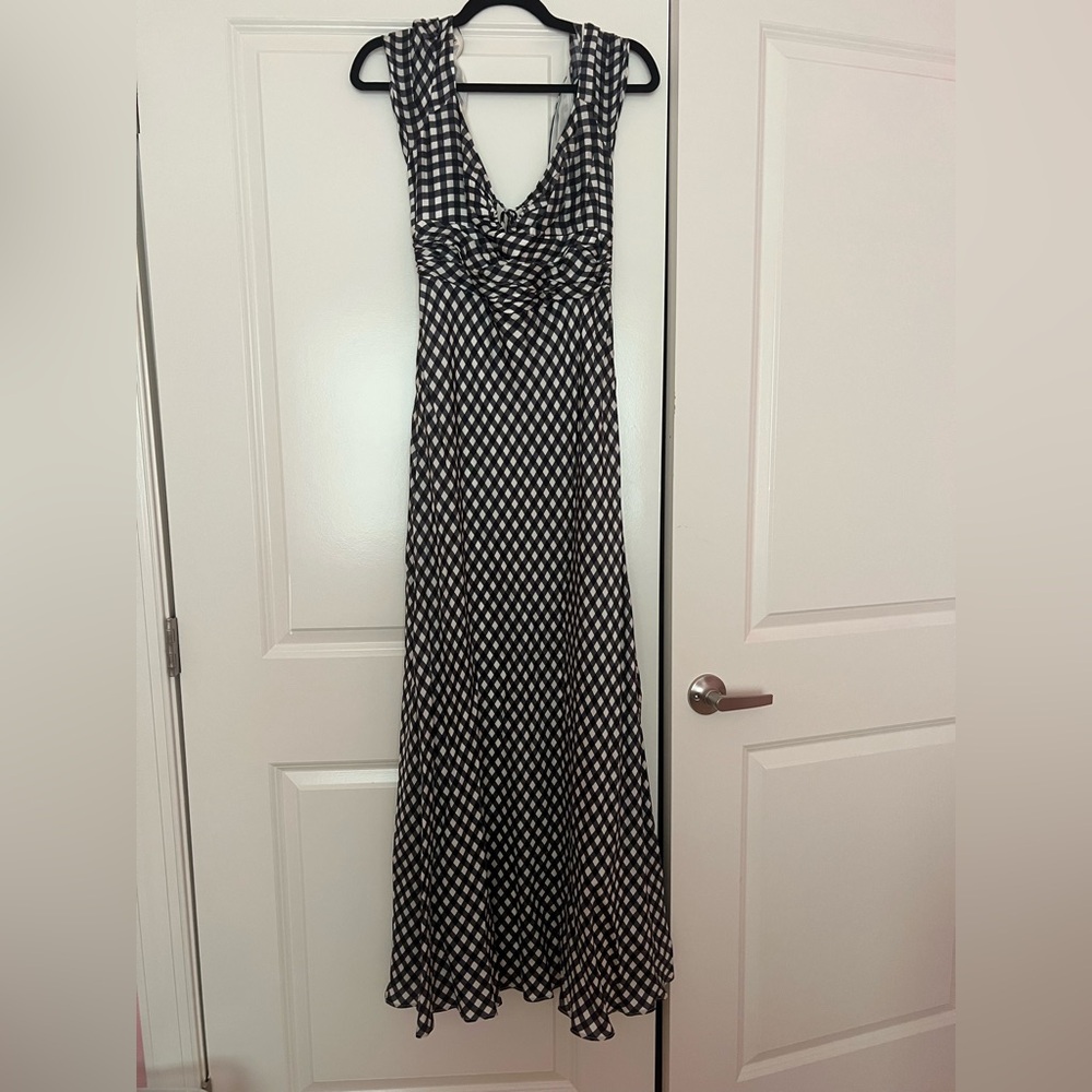 JCREW Collection tie-neck cap-sleeve maxi dress in gingham size 10 - Picture 6 of 14
